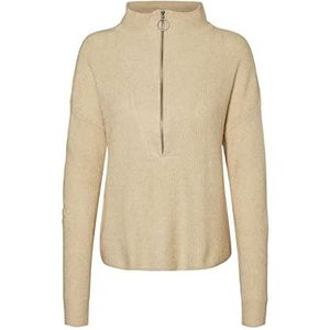 Noisy may Nmnewalice L/S Dames Pullover met hoge kraag Gebreide trui Noos Iers Crème, L, Irish Cream