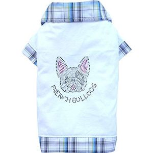 Doggy Dolly S025 Frans poloshirt Bulldog, maat XXS, wit