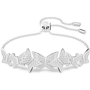 Swarovski Lilia armband, vlinder, wit, gerhodineerd metaal, Metaal, Kristal