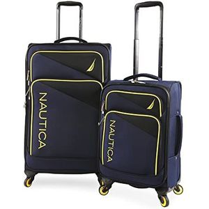NAUTICA EMRY Zachte koffer, set van 2 marineblauw/geel, Nautica Emry Soft koffer, set van 2, marineblauw/geel, Nautica Emry softkoffer set van 2