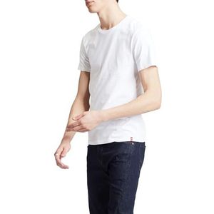 Levi's Slim Crewneck Tee T-shirt voor heren, 2 stuks, Wit en wit