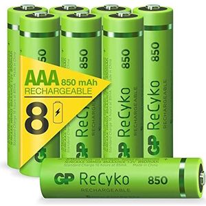 GP ReCyko Rechargeable AAA batterijen - Oplaadbare batterijen AAA (850mAh) - 8 stuks