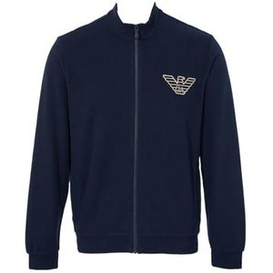 Emporio Armani Emporio Armani Fleece sweatshirt voor heren met ritssluiting, trainingspak voor heren (1 stuk), Navy Blauw