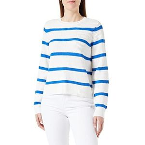 Pieces Pcosilla Ls O Noos BC Sweater voor dames, Cloud Dancer/Strip: prinsessenblauw, XL, Cloud Dancer / Strepen: Prinsessen Blauw