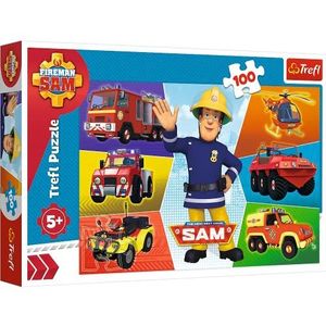 Trefl, Clubs, puzzel, voertuigen van brandweerman Sam, brandweerman Sam, 100 stukjes, voor kinderen vanaf 5 jaar