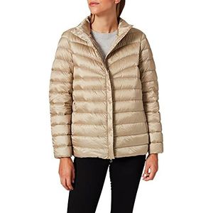 Geox W Jaysen W1425et2891 Donsjas voor dames, Peper beige/pomegra