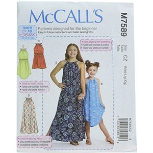 McCall's Patterns 7589 CZ jurk voor meisjes/kinderen, meerkleurig, medium/XL