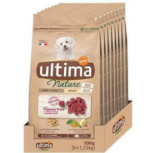 Ultima Nature Droogvoer voor honden, mini volwassenen met lam: 8 x 1,25 kg, totaal 10 kg