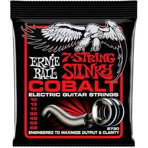 Ernie Ball Skinny Top Heavy Bottom Slinky Cobalt 7-snarige elektrische gitaarsnaren, 10-62 gauge