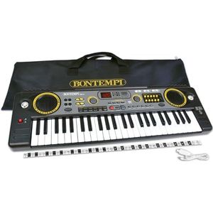 Bontempi School Digital Keyboard 15 4920 toetsenbord met 49 toetsen, zwart