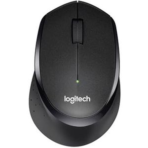 Logitech M330 Silent Plus draadloze muis, nano-USB-ontvanger, 2,4 GHz, optische sensor, resolutie 1000 dpi, batterij houdt 2 jaar, compatibel met pc, Mac, laptop, Chromebook, zwart