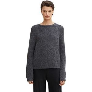 TOM TAILOR Dames Pullover 30281 - Evident Antraciet Melange, L, 30281 - Evident antraciet melange
