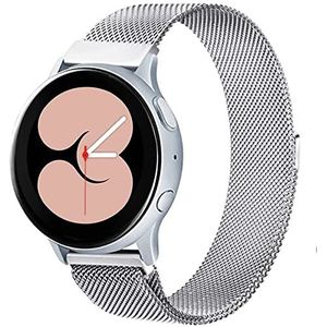 ANNYOO 20 mm armband compatibel met Samsung Galaxy Watch Active/Active 2 40 mm/44 mm/Watch 3 41 mm/Garmin Vivoactive 3/3 Music/Watch 42 mm/Gear S2 Classic horlogeband mesh roestvrij staal