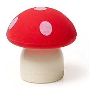 Legami - Rubber met Magic Mushroom puntenslijper, 0,4 x 5 cm, rode versie, voor nauwkeurig wissen en temperen, gum met puntenslijper in paddenstoelvorm
