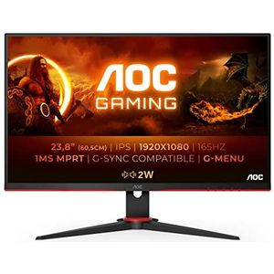 AOC Gaming 24G2SPAE - 24 inch FHD-monitor, 165 Hz, 1ms MPRT, FreeSync, G-Sync compatibel, luidspreker (1920 x 1080, VGA, HDMI, DisplayPort) zwart/rood