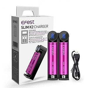 Efest - Li-Ion K2 USB-oplader voor 2 accu's 18650/18350/16340/26650/14500