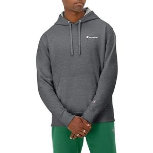 Champion Powerblend Sweatshirt met capuchon voor heren, Graniet Heather - Links Chest Script