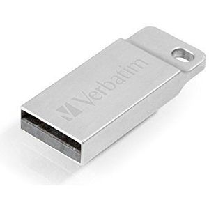 Verbatim Executive USB-stick, metaal, 16 GB, USB 2.0, USB-geheugenstick, voor laptop, ultrabook tv, autoradio, Stick USB 2.0, USB-stick met sleutelring, zilverkleurig