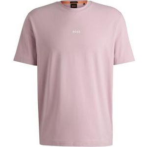 BOSS TChup T-shirt pour homme en coton stretch avec logo imprimé, violet, XXL