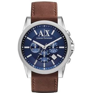 Armani Exchange Heren Chronograaf Roestvrij Staal Horloge Kastmaat 45 mm, Bruin, Klassiek en sportief