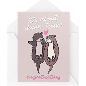 Grappige verlovingskaarten | Proposal Friends Blague | It's About Damn Time | Otters Congratulations Wedding Day Love | CBH875