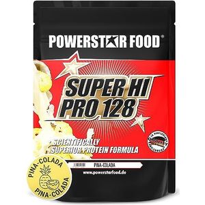 Powerstar SUPER HI PRO 128 1 kg | Multicomponent eiwitpoeder | Hoogst mogelijke biologische waarde | Proteïnepoeder met 79% SS-eiwit | Geproduceerd in Duitsland | Pina Colada