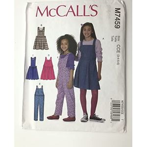 McCall's Patterns 7459 CCE kinderen meisjes trui tuinbroek maat 3-6 zakdoek meerkleurig 60x91cm