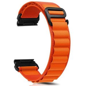 ZoRoll QuickFit Armband voor Garmin Fenix 7/Fenix 6 GPS/Fenix 6 Pro GPS/Fenix 5/Fenix 5 Plus, 22 mm nylon G-haak verstelbare reservearmband voor Garmin EPIX/Approach s62/Approach S60 - oranje,, Nylon