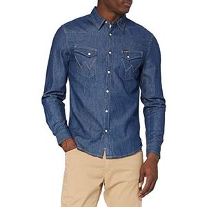 Wrangler LS WESTERN SHIRT heren Shirt (1-Pack), Dark Stone, M