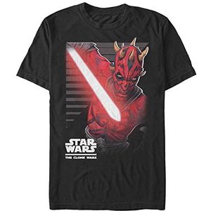 Star Wars Maul Strikes Organic T-Shirt, uniseks, korte mouwen, zwart, XL, SCHWARZ