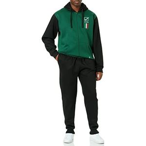 GIVOVA Trainingspak Italië 101 met capuchon, heren, sweatshirt, groen/zwart, XXS, Groen/Zwart