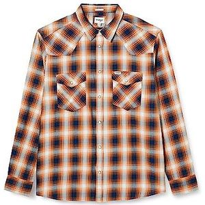 Wrangler LS Western T-shirt heren, Gouden eik