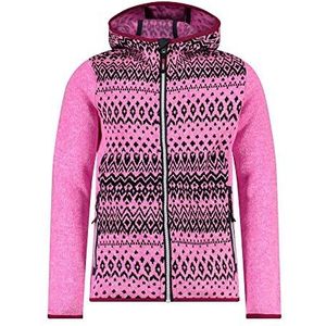 CMP Jacquard Knitted fleece jack met twee zakken jongen fleecejack, neon violet/wit, 164, neonpaars/wit