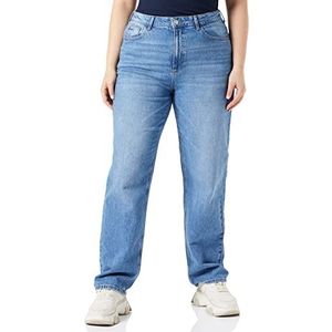 Vila Vikelly Jaf Hw vrouwen rechte jeans, medium denim blauw / detail: Mbd009 wassing, 36W / 32L, Medium blauw denim / detail: Mbd009 wassen