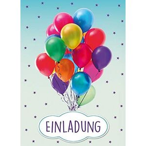 Uitnodigingskaart - ballonnen - 10,5 x 14,5 cm