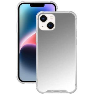 ICOVERI iPhone 13 zachte, ultradunne en duurzame zilveren spiegelhoes van TPU-siliconen, met spiegel, valbescherming, krasbestendig, modieus.