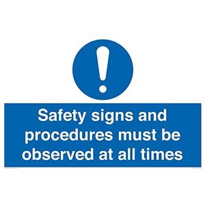 Panneau de sécurité « Safety s and procedures must be observed at all times » - 600 x 400 mm - A2L