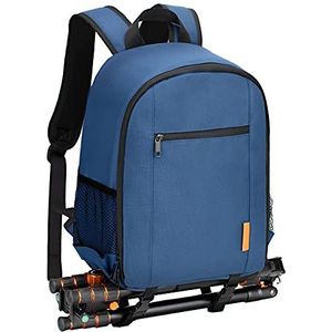 TARION Camerarugzak, kleine spiegelreflex, fotorugzak, waterdicht, cameratas, licht en compact, met regenhoes, blauw