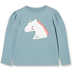 s.Oliver Lange mouwen T-shirt voor baby's, meisjes, blauw, groen, 74, Blauw Groen