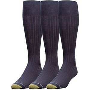 Gold Toe 3 paar vrijetijdssokken voor heren, marineblauw, Eén maat, Navy Blauw