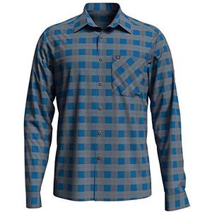 Odlo Mythen overhemd met lange mouwen voor heren, blauw/grijs/geruit
