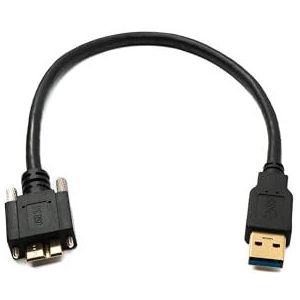System-S USB 3.0 kabel 30 cm Micro B stekker naar 3.0 type A stekker 5 Gbit/s schroef adapter 100 W
