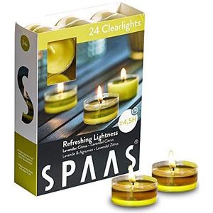 SPAAS 24 Clearlights Geur, theelichten in transparante beker, ± 4,5 uur - Refreshing Lightness