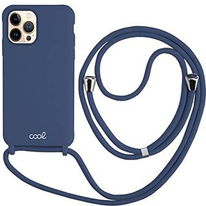 Cool beschermhoes voor iPhone 13 Pro Max, glad koord, marineblauw