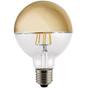 CristalRecord - Elegante vintage globe gloeilamp zeer decoratief LED goud helder warm wit E27 6W Ø95mm