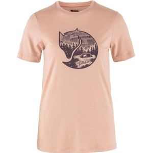 Fjallraven Abisko Wool Fox Ss W T-shirt voor dames, Krijt Rose-Port