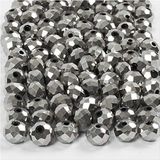 Creativ Company Faceted Beads, 5 x 6 mm, metallic grijs, 100 stuks