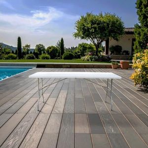 KAMBERG® - Klaptafel 180 x 74 x 74 cm - Rechthoekig Wit 6/8 Personen - Tuintafel - Campingtafel