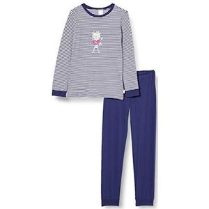 Schiesser Cat Zoe MD pyjama lange pijamaset voor meisjes, nachtblauw