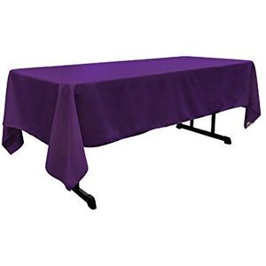 LA Linen Rechthoekig tafelkleed van popeline, polyester, 152,4 x 366 x 0,04 cm, violet